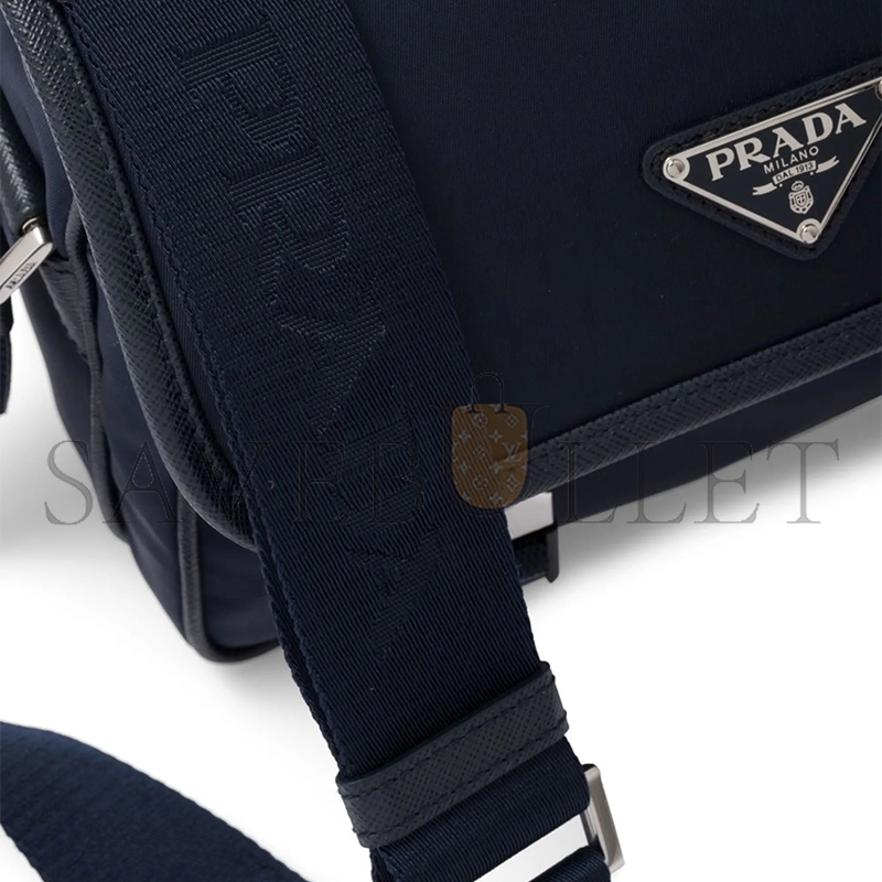 PRADA RE-NYLON AND SAFFIANO LEATHER SHOULDER BAG 2VD034 (22*16*8.5cm)